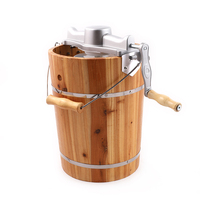 Professional Customization Manual Wooden Bucket with Handle Homemade Soft Healthy Ice Cream Ice-Cooling Ice Cream Maker