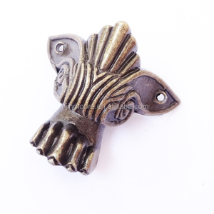 Kẽm hợp kim chân bằng đồng trang trí hộp gỗ phong cách cổ điển cố định hỗ trợ chân góc trang trí kim loại góc - Product Image 3