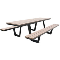 Table de pique-nique à vin en bois publique design extérieur école extérieur restaurant jardin terrasse table de café externe avec banc