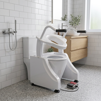 Chaise de transfert pour personnes âgées et handicapées, chaise-commode multifonctionnelle, siège de toilette élévateur pour la sécurité dans la salle de bain