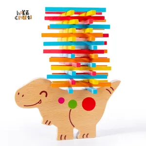 HOYE CRAFTS fine motor skill training diy stacking sticks wooden cartoon animal balance toy