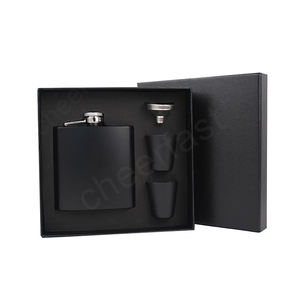 Termo reutilizable de acero inoxidable para uso alimenticio, frasco de cadera de Color negro con embudo y 2 tazas - Product Image 4