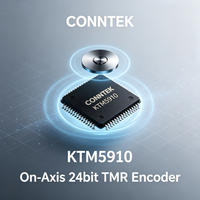 Encodeur magnétique d'angle absolu 24 bits CONNTEK KTM5910 SMT, capteur TMR haute précision, double ADC 16 bits 2 MHz, SPI 36 MHz, un bouton