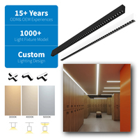 Grille LED linéaire dissimulée de 8 pieds de long RONSE 50x75mm Spot Light Profil en aluminium 220v Pendentif linéaire continu Revêtement en poudre