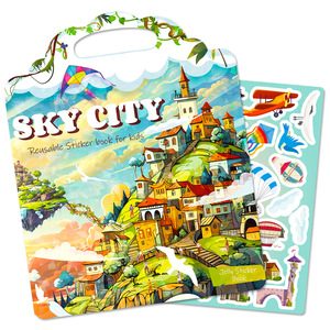 Libro de Actividades Creativo de Nuevo Diseño para Niños, Libro Silencioso Interactivo para Padres e Hijos, Castillo en el Cielo, Pegatinas de Gel Reutilizables - Product Image 1