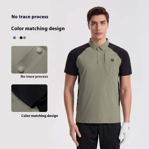 पुरुषों की लक्जरी कैजुअल ब्रांड पोलो शर्ट के लिए त्वरित-सुखाने और ठोस पैटर्न के साथ आउटडोर अनुकूल - Product Image 4