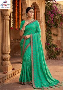 Sari en coton imprimé élégant Ajmera, tenue ethnique traditionnelle et élégante pour femmes, mode quotidienne, séchage rapide, toutes saisons - Product Image 3