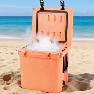 Offre Spéciale Nouveau Design Conteneur Isotherme Rotomoulé <span class=keywords><strong>en</strong></span> Plastique 33QT Double Compartiment Portable pour Glace Sèche et Livraison Alimentaire - Product Image 1