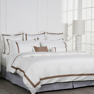 Ensemble complet de draps Canon mélange de coton blanc 250 fils NOS