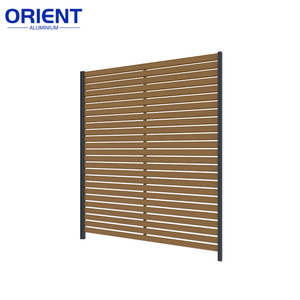Clôture d'intimité temporaire durable en <span class=keywords><strong>aluminium</strong></span> à <span class=keywords><strong>prix</strong></span> d'usine, à lattes horizontales, sur pieds hauts, en métal - Product Image 2