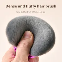 Pinceau tampon portable multi-usage à tête champignon en nylon avec manche en plastique pour poudre libre, fard à joues, lotion corporelle et maquillage - 1 pièce