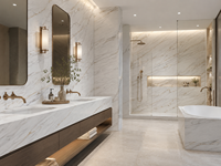 Dalles de marbre Bianco Lasa Vena Oro polies, coupées sur mesure, carreaux, panneaux muraux, comptoirs de cuisine et dessus de meubles de salle de bain sur mesure