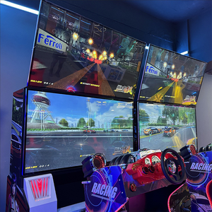 Máquina de Juego de Carreras de Autos Arcade en Inglés, de Cuatro Pantallas, de Acero Inoxidable, Operada con Monedas, para Interiores, la Más Vendida - Product Image 4