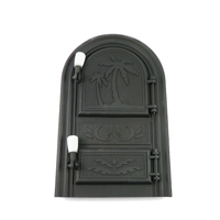 Poêle à bois en fonte avec porte et serrure, usage commercial, isolation thermique, facile à nettoyer