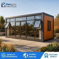 Maison modulaire préfabriquée moderne de 20 pieds et 40 pieds, maison-conteneur en verre portable pour hébergement commercial