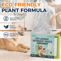 Feuilles de lessive portables écologiques à dissolution rapide pour animaux de compagnie, nettoyage en profondeur, élimination des taches et des odeurs, pour les propriétaires d'animaux