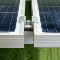 Kit de Fixation Intermédiaire Solaire Universel en Aluminium Anodisé Certifié CE 30,35 mm Facile à Installer pour le Montage de Panneaux Solaires