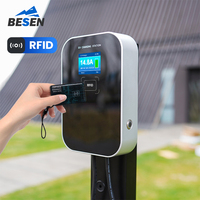BESEN OEM ODM EV Chargeur 7kW 22kW 16-32A Type1/2 APP OCPP Ethernet LCD Écran Voiture Électrique Stations de Recharge Murales