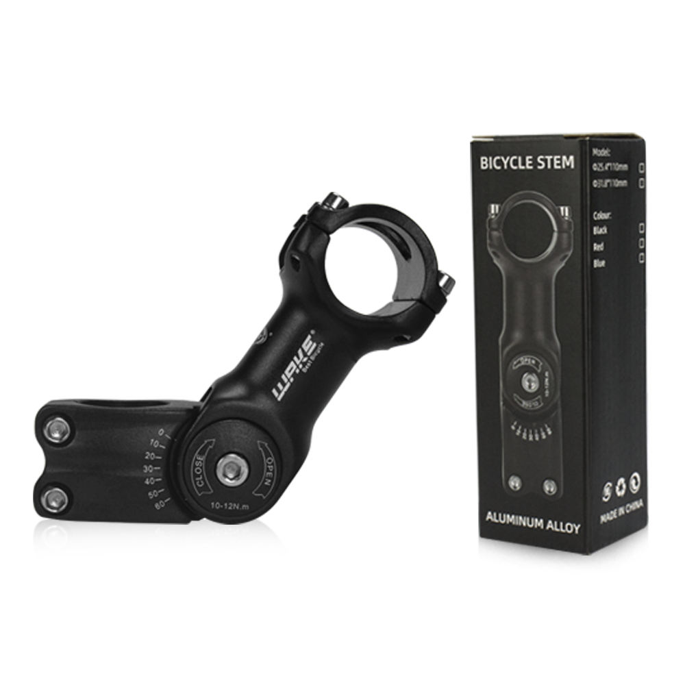 Potence De Guidon Vélo Réglable - Aluminium Noir - Diamètre 25,4 Mm - Universelle