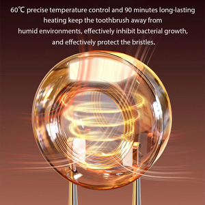 <span class=keywords><strong>Sterilizzatore</strong></span> <span class=keywords><strong>Portatile</strong></span> per Spazzolini con Ventola, Asciugatura a Caldo, Sensore <span class=keywords><strong>UV</strong></span> Automatico, Funzione Orologio e Luce - Product Image 2