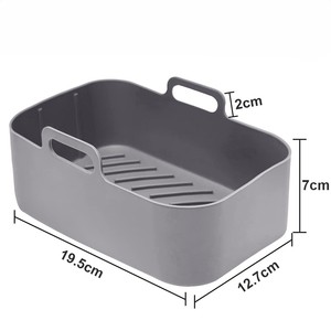 Customizable Reusable Thick Rectangle <strong>Silicone</strong> Oven <strong>Dishes</strong> Pans <strong>Air</strong> Trier <strong>Air</strong> <strong>Fryer</strong> Pots Safe <strong>for</strong> Microwave Pizza Food Safe - Product Image 1