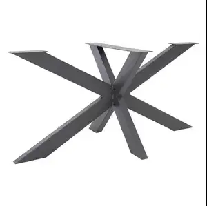 Hot Selling Stainless Steel Cross Frame Chromed Metal Dining Table Furniture Spider Table Legs