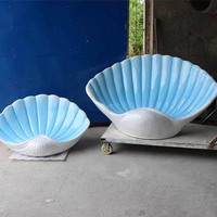 Accessoires de fête sur le thème de l'océan Sculpture en coquille de mer en résine Ornements de corail de mer en fibre de verre