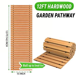 Planchas de Madera Entrelazadas para Caminos de Jardín, Antideslizantes, para Exteriores, Patio, Césped, Camino Rectangular, Diseño Contemporáneo - Product Image 4