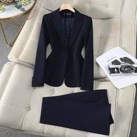 Ensemble tailleur pantalon long et blazer élégant pour femme, style coréen, taille ajustée, vente en gros, 2 pièces, Sehe Fashion