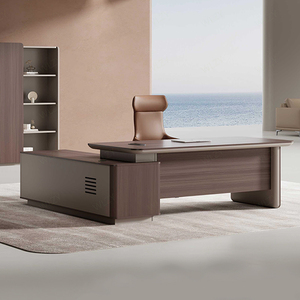 Bureau de direction moderne en forme de L, poste de travail de luxe pour PDG, directeur, table de travail pour bureau, mobilier design - Product Image 2