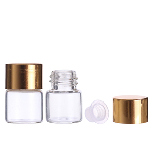 CN 1ml 2ml âmbar claro pequeno frascos de vidro tubular garrafas recipientes frasco com rolha e tampa pequena amostra - Product Image 6