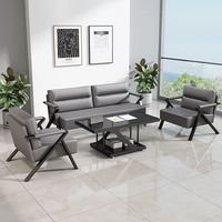 Canapé d'angle moderne pour mobilier commercial, ensemble de canapés de bureau en cuir, fauteuil 3 places, canapé de bureau professionnel