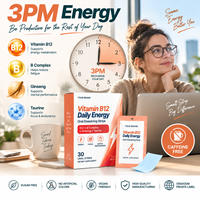Bandes buccales Vitalité Quotidienne B12 Complexe B Ginseng Dissolution Rapide Film Oral Dissolvable Sans Caféine Marque Privée OEM