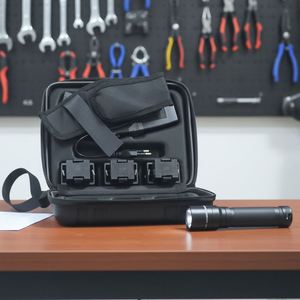 LED Tactical Flashlight Long-distance with Rechargeable Glow Strips & Battery USB-C Quick Charge for Emergency