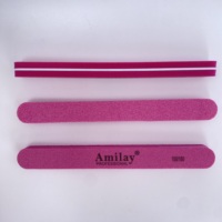 Lime à ongles double face rose avec logo personnalisé, grain 100/180, polissoir de manucure en gros pour salon