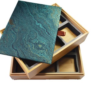 Bamboo Gift Box Rectangle Customizable Tea Wine Storage Packaging For Festival With Foam Insert - Product Image 5