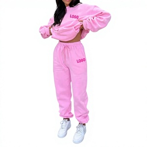 Conjunto deportivo de algodón para mujer al por mayor, conjunto deportivo de 280 g/m² para marcas de ropa urbana estadounidenses, conjunto deportivo para mujer con MOQ bajo - Product Image 2