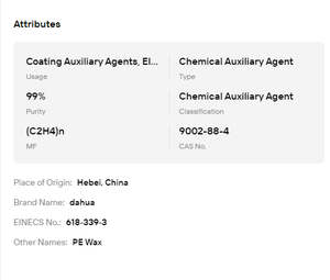 Polyethylene Wax PE Wax Powder Flakes CAS 9002-88-4 99% Purity 92C Melting <b>Used</b> as Candle Processing Additive - Product Image 6