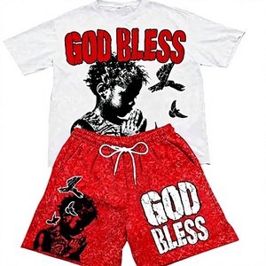 เสื้อยืดโอเวอร์ไซส์สีแดงสำหรับผู้ชาย Jesus Ultimate Deadlifter แขนสั้น คอกลม พิมพ์ลายสกรีนอย่างดี เป็นมิตรกับสิ่งแวดล้อม ผ้าไม่ยับ - Product Image 1