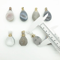 Bouteille d'huile essentielle en cristal, 1 pièce, Agate cristal de haute qualité, géode, bouteille de parfum, pendentif pour collier
