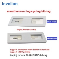 Étiquette UHF RFID pour le chronométrage des courses de marathon |   Autocollant RFID jetable Alien H3 à longue portée passive avec numéro