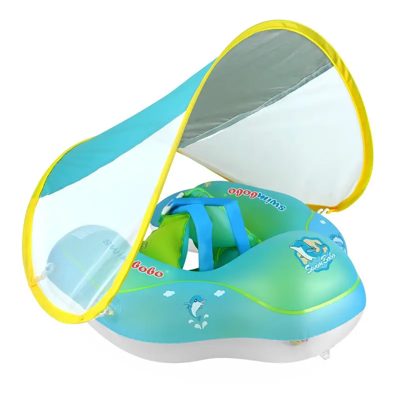 CHOOYOU Baby Swimming Pool Float with Removable UPF 50+ UV Sun Protection Canopy for Age of 3-36 Months