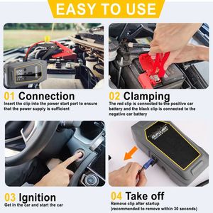Démarreur de <span class=keywords><strong>voiture</strong></span> portable 12V 1000A à haut débit avec <span class=keywords><strong>batterie</strong></span> au lithium <span class=keywords><strong>pour</strong></span> véhicules essence et <span class=keywords><strong>diesel</strong></span>, utilisation d'urgence - Product Image 6