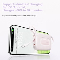 Mini Power Bank 22,5w avec cordon d'attache Affichage Capacité 20000mAh Power Banks