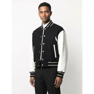 Blouson universitaire en molleton de coton personnalisé pour hommes, modèle 2025, vente en gros, quantité importante, prix le plus bas, avec logo personnalisé - Product Image 1