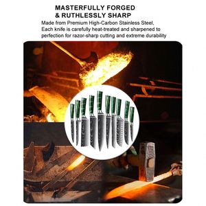 Hot Sales Japanese <b>Sharp</b> Kitchen <b>Knives</b> <b>Set</b> High Carbon Stainless Steel Damascus Laser Pattern 8 Inch Chef Utility Paring <b>Knife</b> - Product Image 4