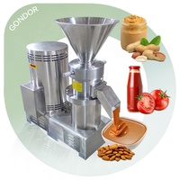 Voedingsmosterdindustrie Mini Pindakaas Fabricage Plant Jam 15kw 80 Verticale Colloïde Molen Machine