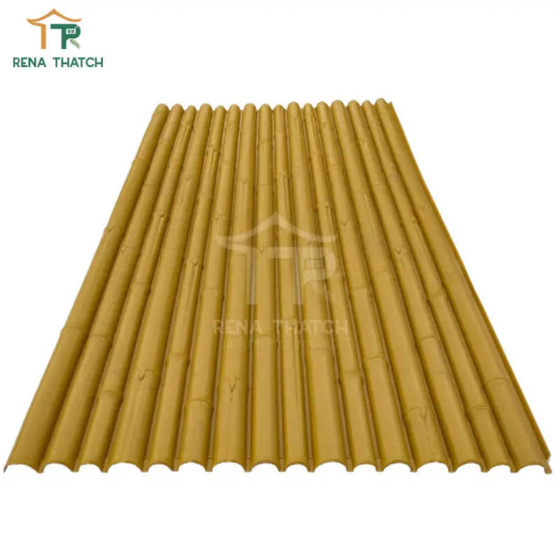 Weerbestendig Vuurvast Kunstmatig Bamboe Hek Panelen Plastic Bamboe Screening Synthetisch Bamboe Rooster