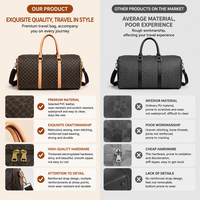 Sacs de voyage personnalisés en cuir PU avec logo, sac de week-end, sac de voyage de grande capacité, sac de voyage pour une nuit, unisexe, OEM ODM, échantillon rapide