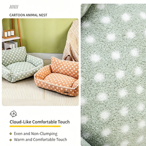 Coussin <span class=keywords><strong>pour</strong></span> animaux de compagnie en peluche à pois avec poignée, lit confortable <span class=keywords><strong>pour</strong></span> chat avec dossier, chaud <span class=keywords><strong>pour</strong></span> l'hiver, <span class=keywords><strong>pour</strong></span> chiens et chats de petite taille en intérieur - Product Image 4